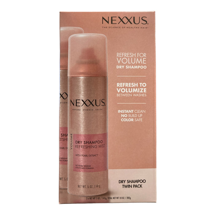 Nexxus Volume Dry Shampoo with Pearl Extract, Refreshing Mist, 5 oz, 2 pk.