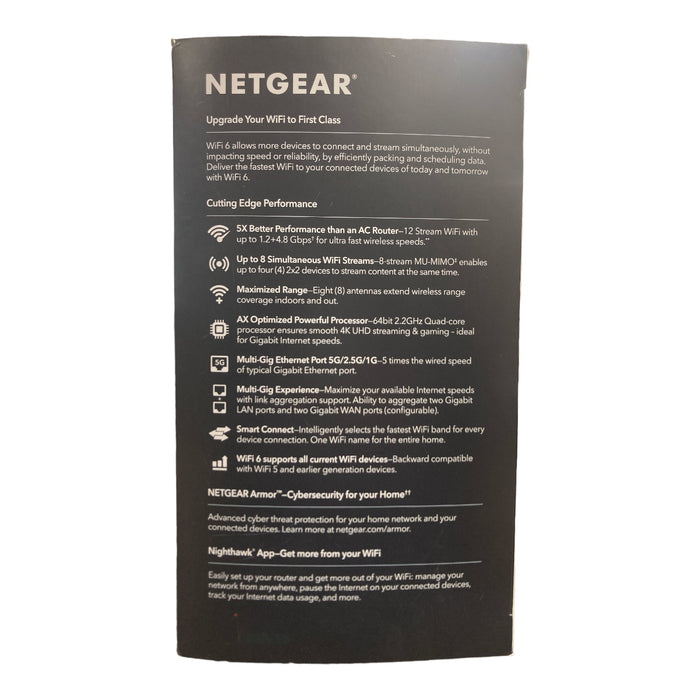 NETGEAR Nighthawk WiFi 6 Router (RAX120) 12-Stream Dual-Band Gigabit Router