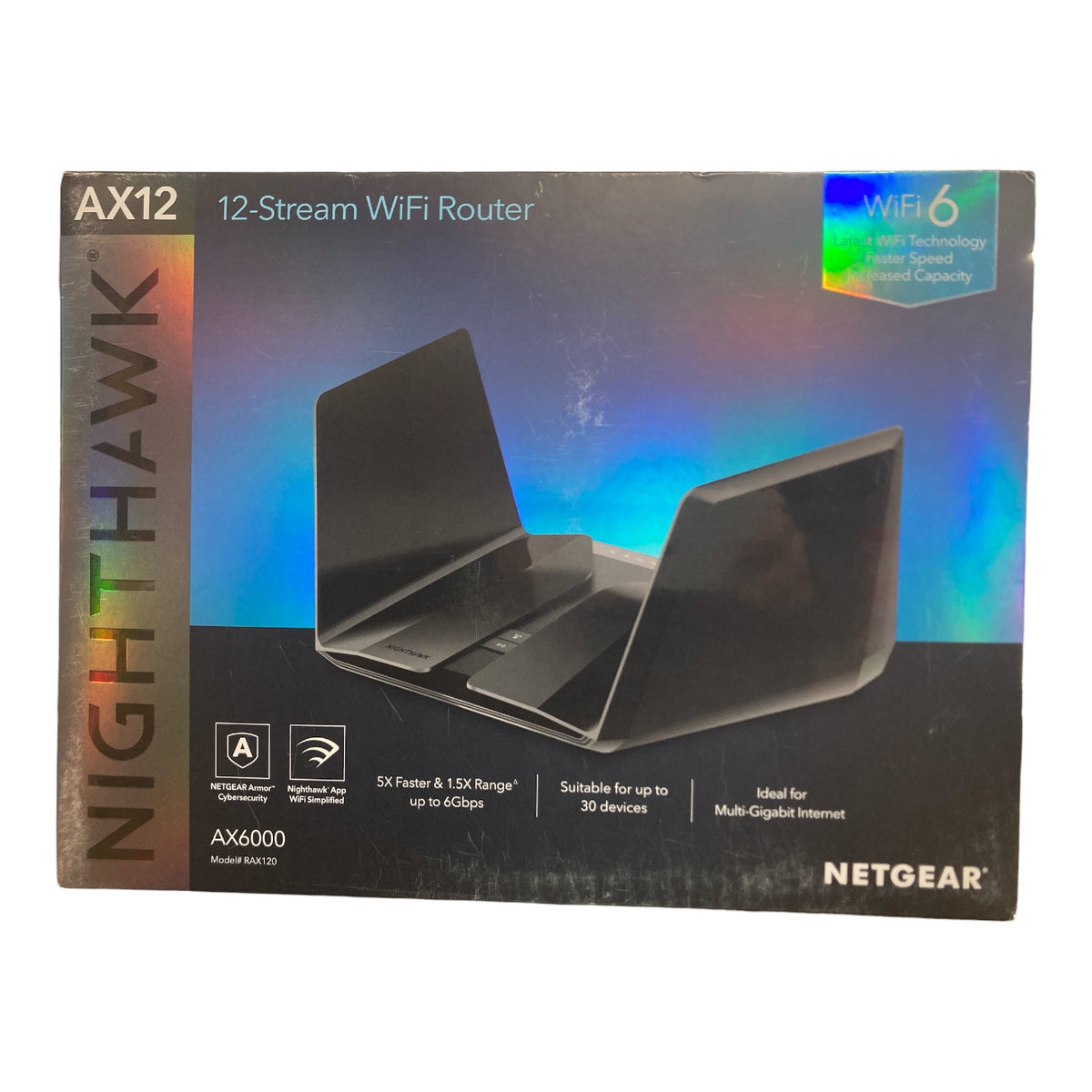 NETGEAR Nighthawk WiFi 6 Router (RAX120) 12-Stream Dual-Band Gigabit R ...