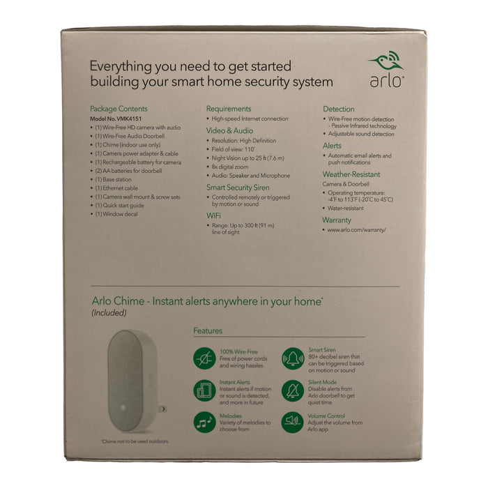 Arlo Pro Wire Free HD Camera Plus Audio Doorbell & Chime with Nightvision