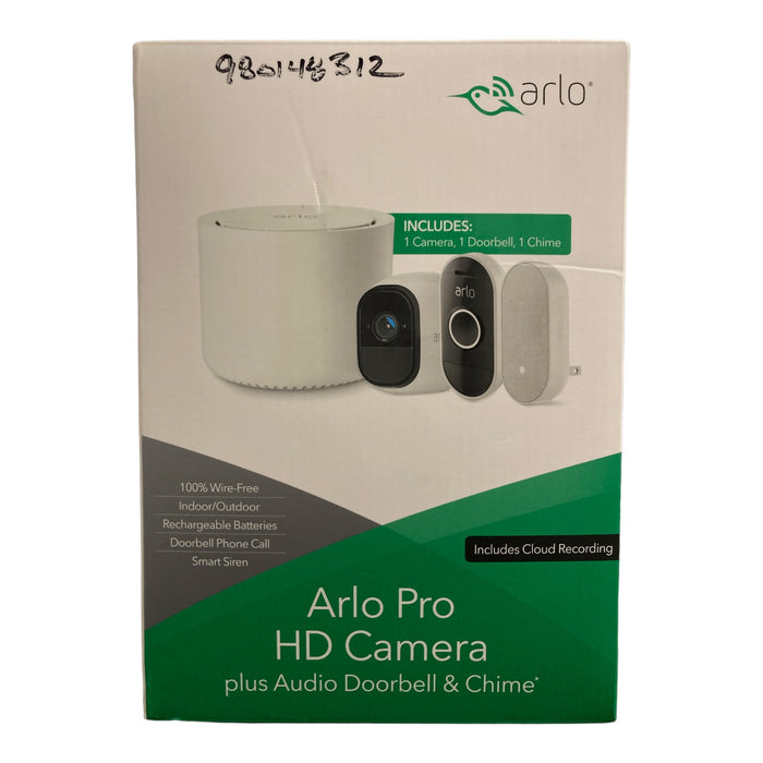 Arlo Pro Wire Free HD Camera Plus Audio Doorbell & Chime with Nightvis ...