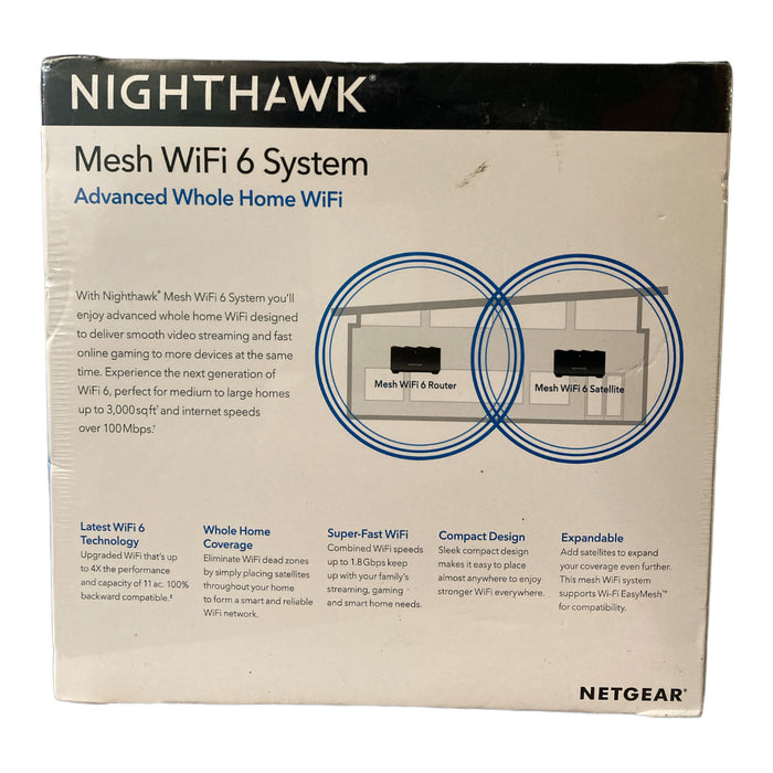 NETGEAR Night Hawk AX1800 MK62 Wi-Fi 6 MESH System