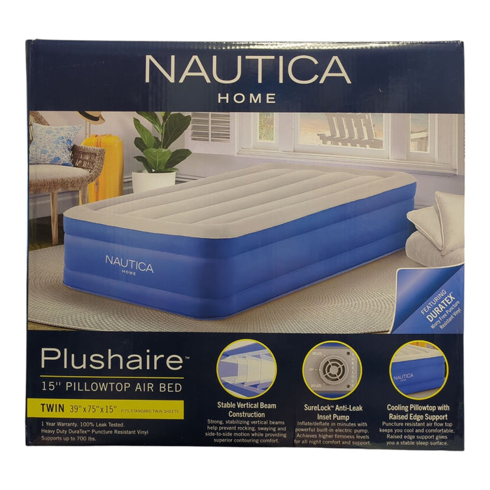 Nautica Home Plushaire 15" Pillowtop Airbed with 700lbs Weight Limit, Twin