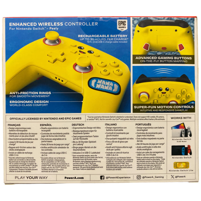 PowerA Enhanced Wireless Controller for Nintendo Switch, Fortnite Peely