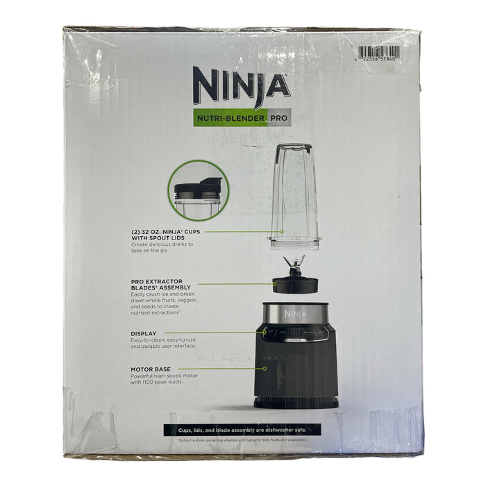 Ninja 2 Preset Auto-IQ One Touch Nutri-Blender Pro Set, 1100 Watts *Open Box*