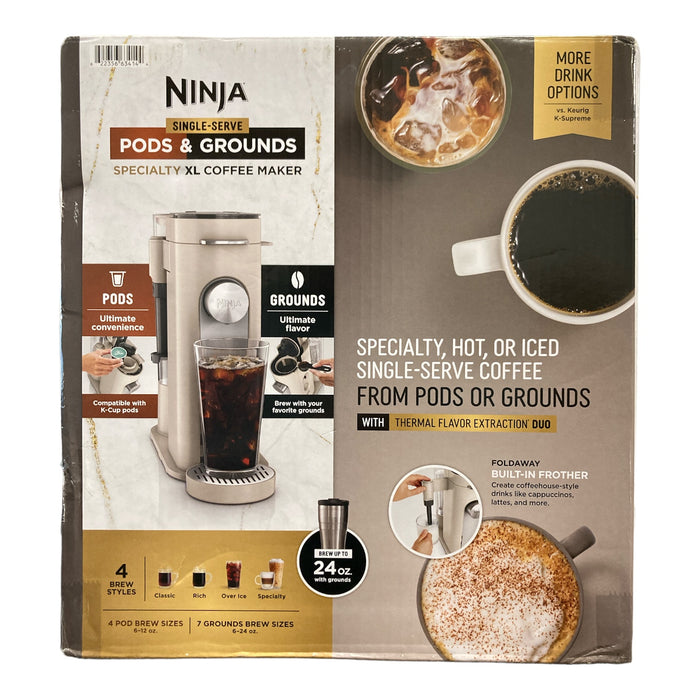 Ninja Single-Serve Pods & Grounds Specialty XL Coffee Maker, Stone