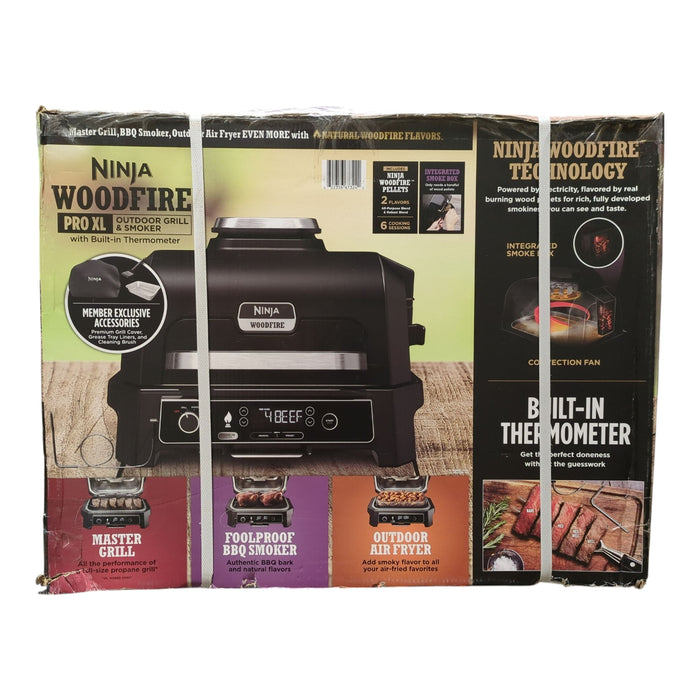 Ninja Woodfire Pro 4-in-1 XL Outdoor Grill/Smoker, Built-in Thermometer, OG853A