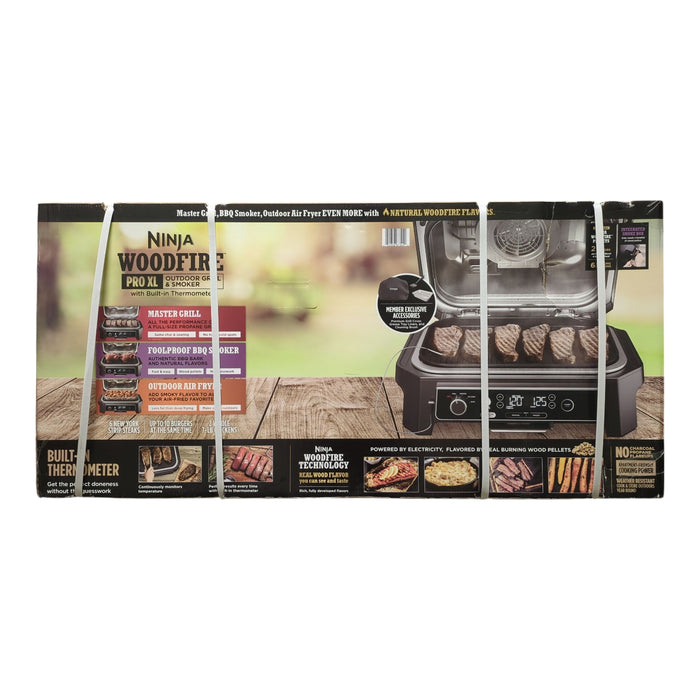 Ninja Woodfire Pro 4-in-1 XL Outdoor Grill/Smoker, Built-in Thermometer, OG853A