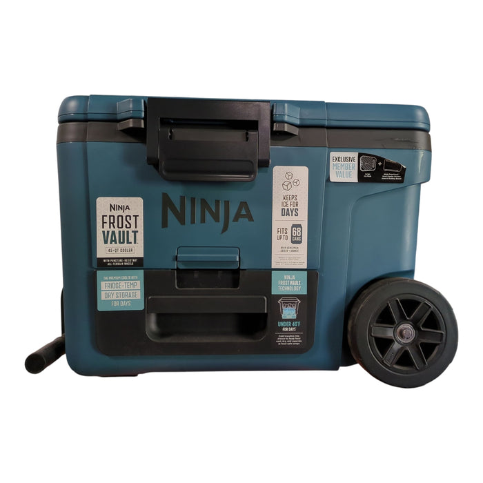 Ninja FrostVault Wheeled Cooler with Dry Zone, 45Qt, Ocean Blue