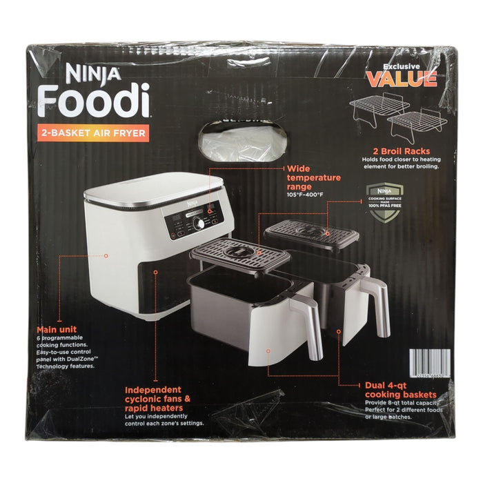 Ninja Foodi 6-in-1, 8-qt. 2-Basket Air Fryer with DualZone, AD150A, White