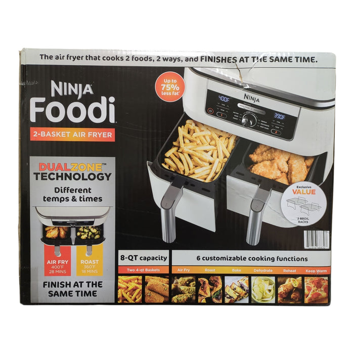 Ninja Foodi 6-in-1, 8-qt. 2-Basket Air Fryer with DualZone, AD150A, White