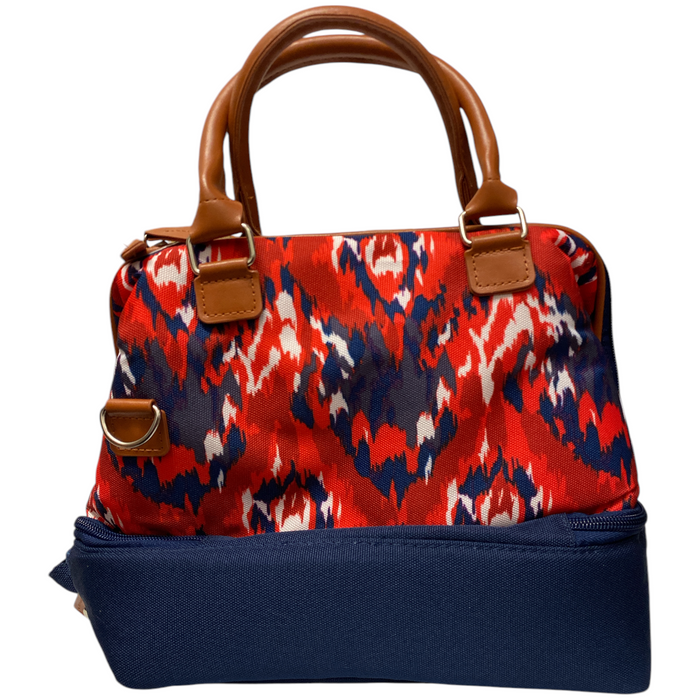 Arctic Zone Insulated Lunch Tote with Removable Shoulder Strap, Red/Blue
