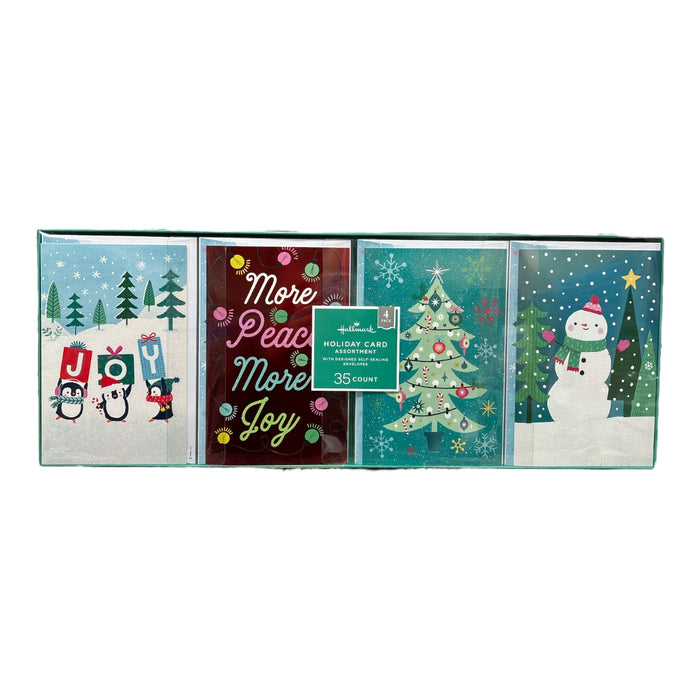 Hallmark Holiday Card Assortment w/ Designed Self-Sealing Envelopes, 4 Designs