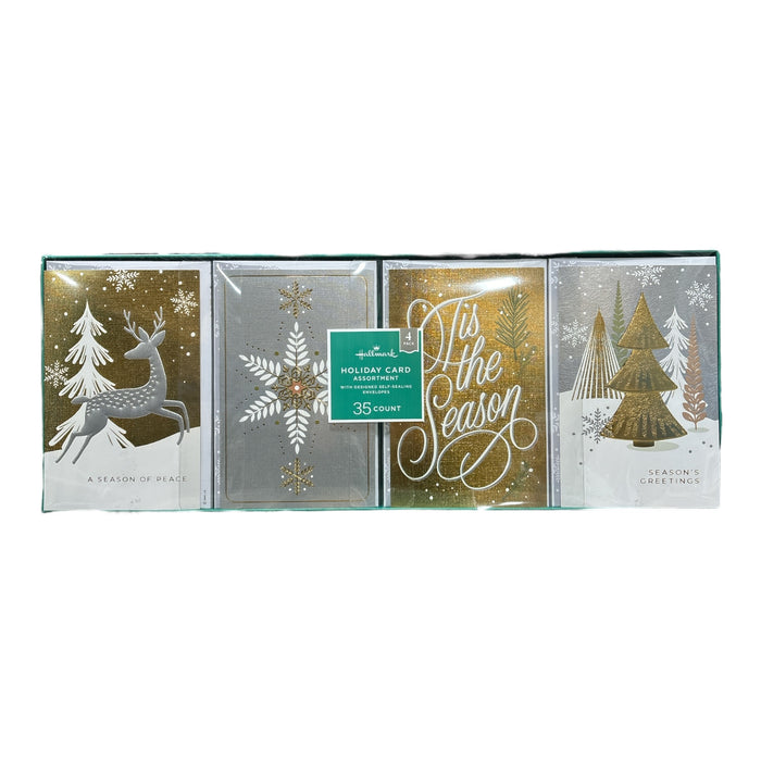 Hallmark Holiday Card Assortment w/ Designed Self-Sealing Envelopes, 4 Designs