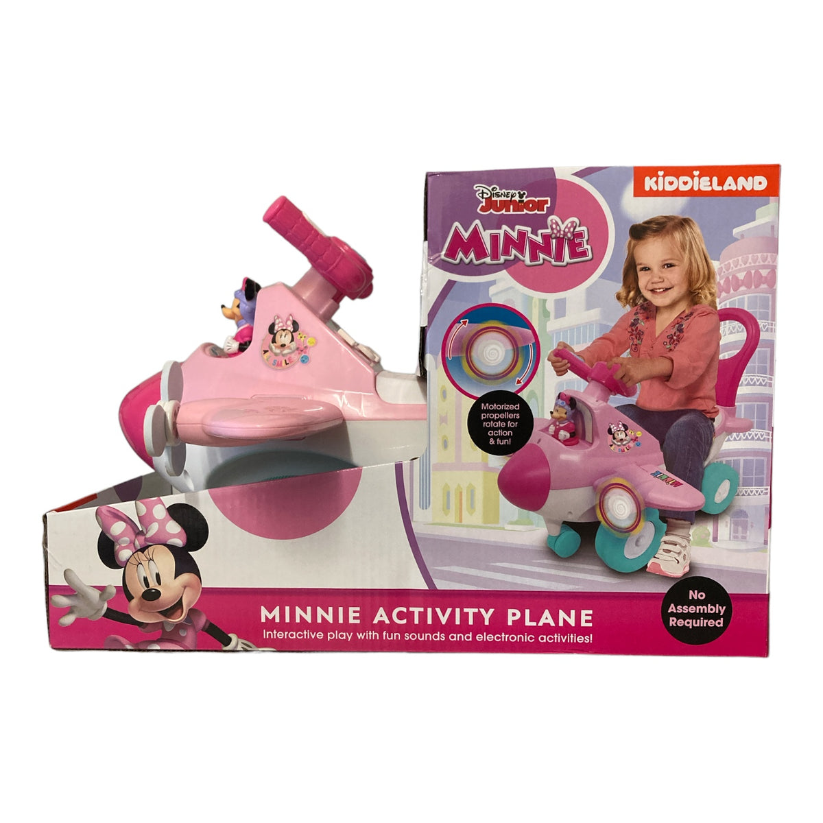 Kiddieland Disney Junior Lights and Sounds Activity Ride-On Airplane ...