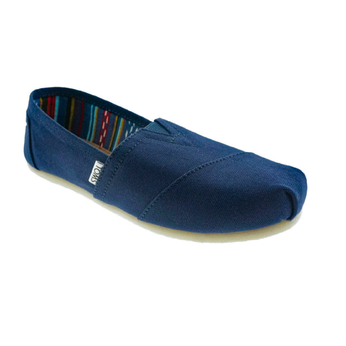 TOMS Women's Slip On Classic Alpargata Casual Cotton Canvas Flats (Navy, 9)