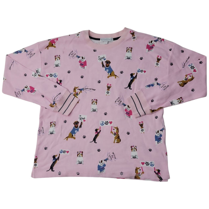 PJ Salvage Women's Woof Love Dog/Puppy Lounge Pajama Sleep Top