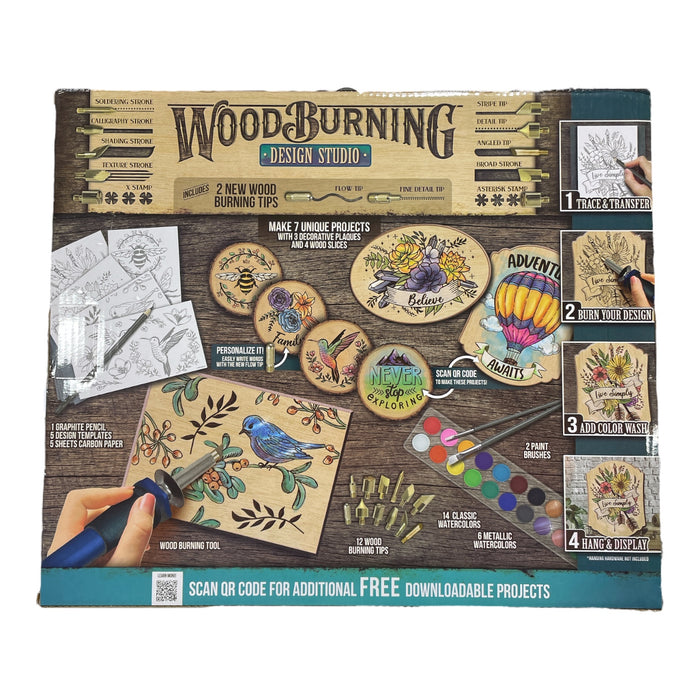 ArtSkills Wood Burning Design Studio w/ Classic & Metallic Watercolors, 55 Piece