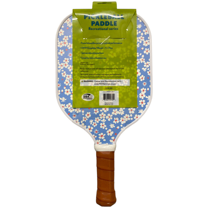 Sakar Double Sided 13mm Graphite Pickleball Paddle, White Stripes/Floral