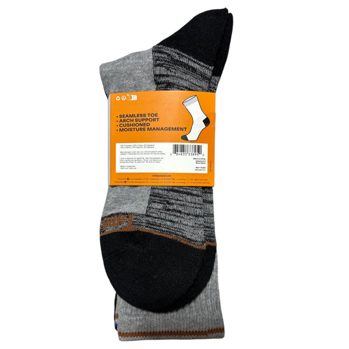 Timberland Men's Moisture Wicking Cushioned Comfort Crew Sock, 4 Pairs