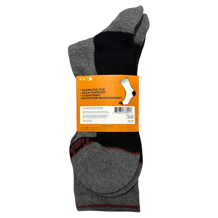 Timberland Men's Moisture Wicking Cushioned Comfort Crew Sock, 4 Pairs