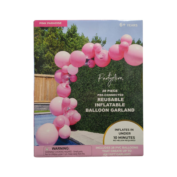 PartyAire 18 Foot Reusable PVC Balloon Garland, 28pc