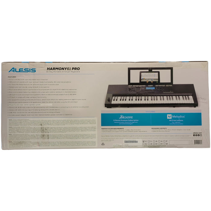 Alesis Harmony 61 Pro Portable Keyboard with 580 Built-In Sounds