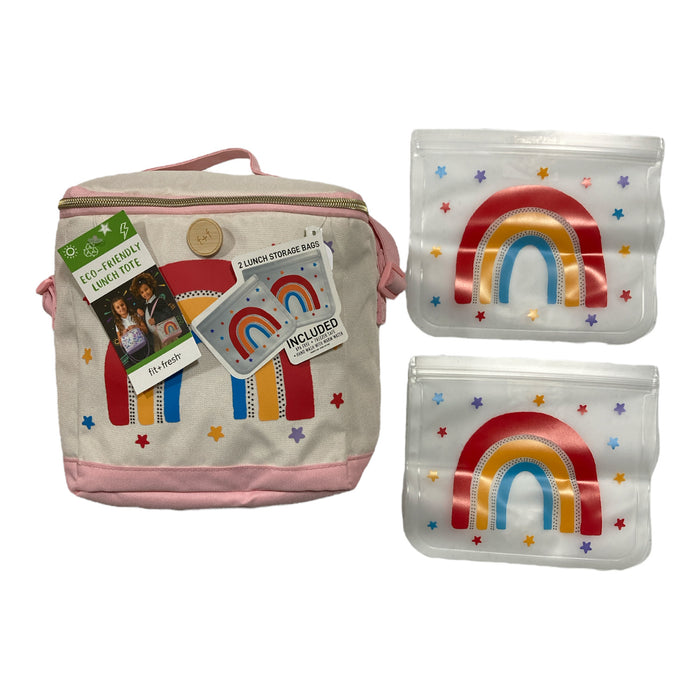 Fit + Fresh Repreve Eco Friendly Kid's Lunch Tote with 2 Storage Bags