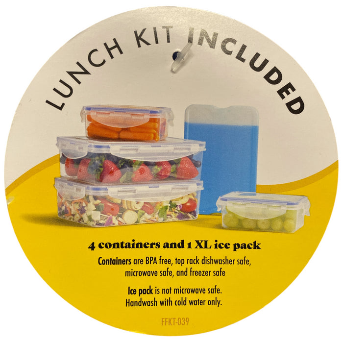 Fit & Fresh Lunch Bag, Includes Meal Prep Set and Ice Pack