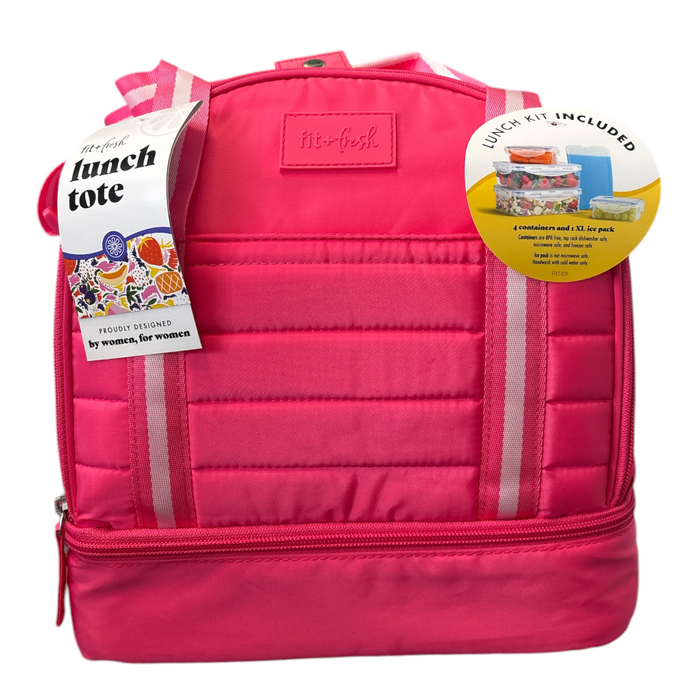 Fit & Fresh Lunch Bag, Includes Meal Prep Set & Ice Pack