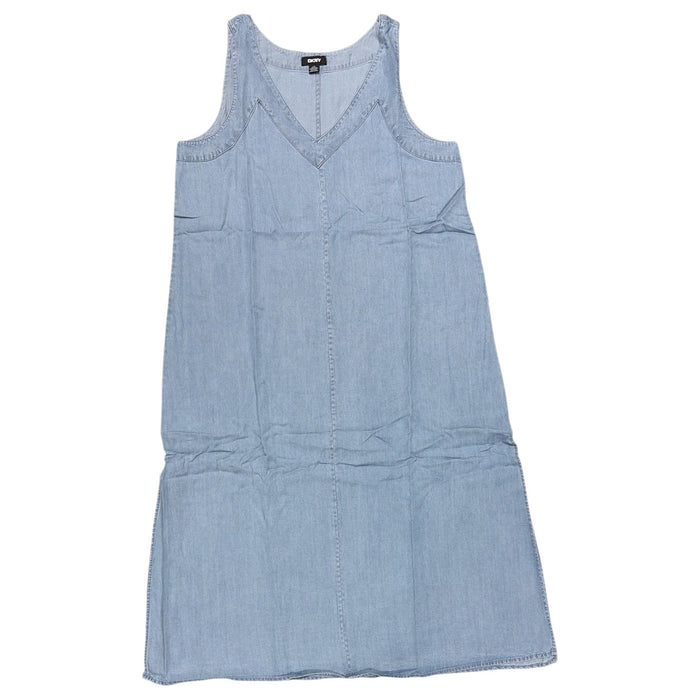 DKNY Women's Lightweight & Breathable 100% Lyocell Chambray Maxi Dress