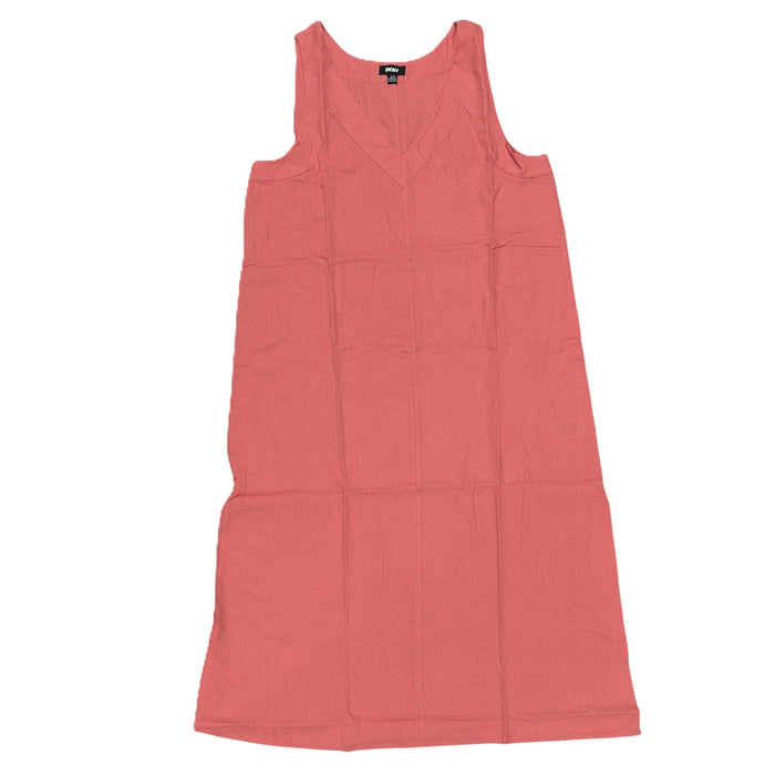 DKNY Women's Lightweight Breathable Side Slits Pullover Soft Linen Dress