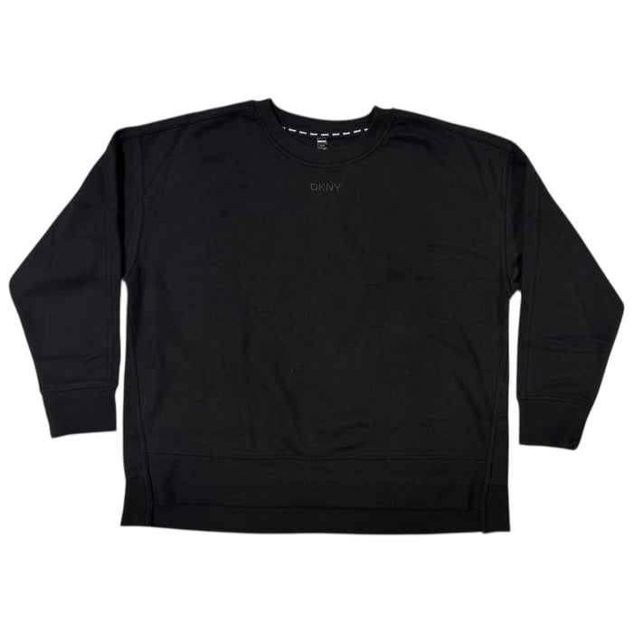 DKNY Women's Classic Fit Hi-Lo Hemmed Crewneck Sweatshirt