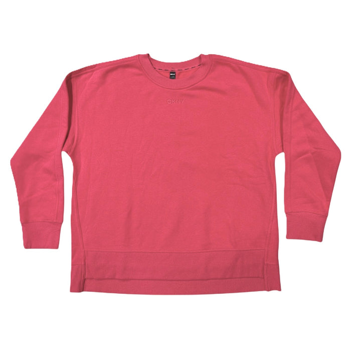 DKNY Women's Classic Fit Hi-Lo Hemmed Crewneck Sweatshirt