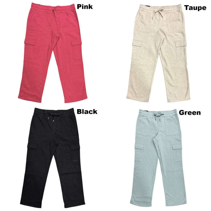 DKNY Women's Midweight Classic Straight Leg Cargo Sweatpant