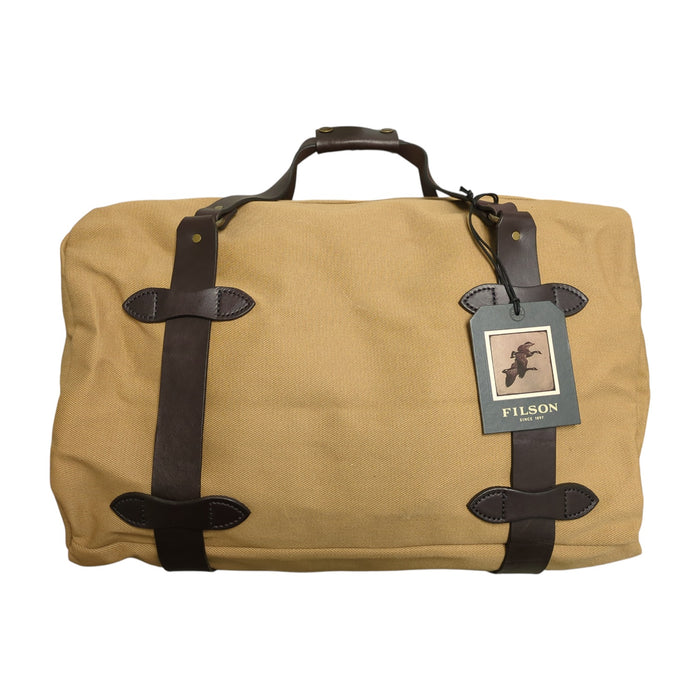 Filson Medium Rugged Twill Duffle Bag with Rustproof Brass Zipper, Tan