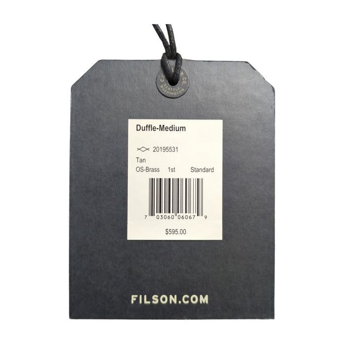 Filson Medium Rugged Twill Duffle Bag with Rustproof Brass Zipper, Tan