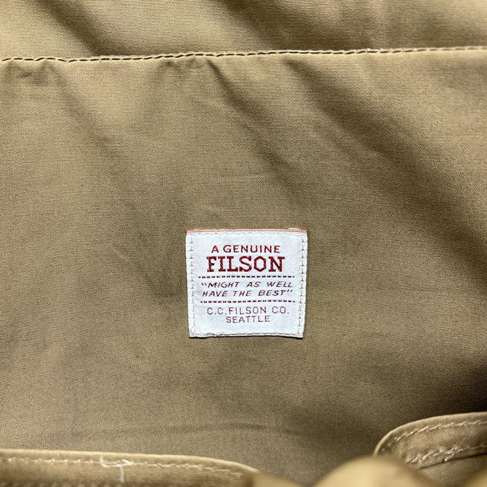 Filson 24 Hour Water Resistant Tin Cloth Briefcase w/ Shoulder Strap, Dark Tan