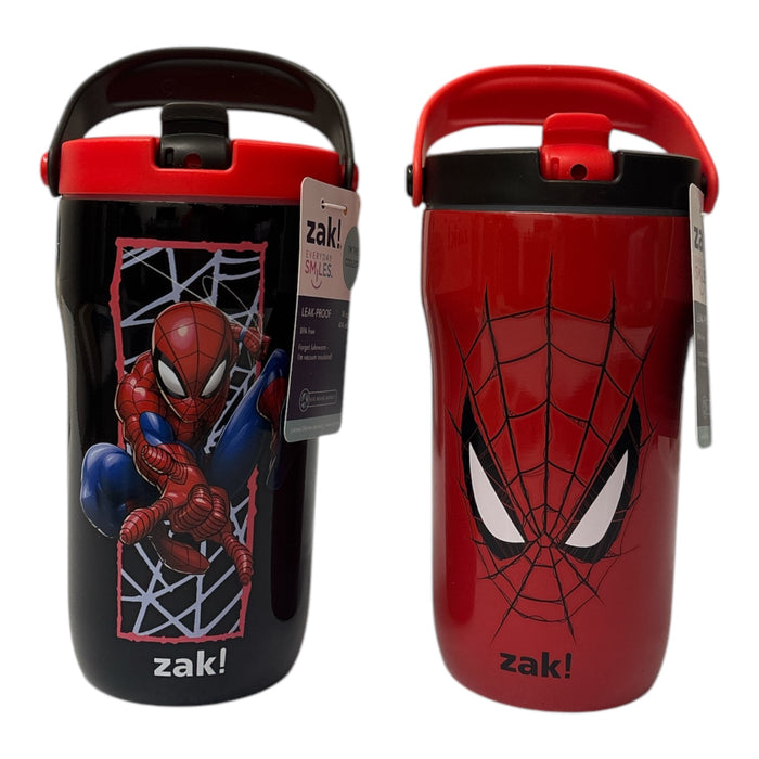 Zak Designs 14oz Stainless Steel Vacuum Insulated Tumbler, 2 Pack, Spiderman