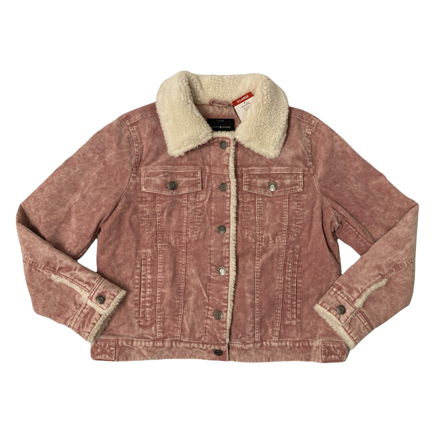 Lucky Brand Women's Cotton Corduroy Faux Sherpa Jacket