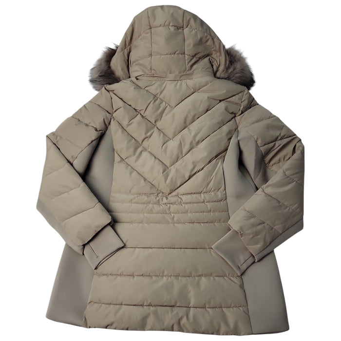 London Fog Women's Full-Zip Faux Fur Puffer Jacket