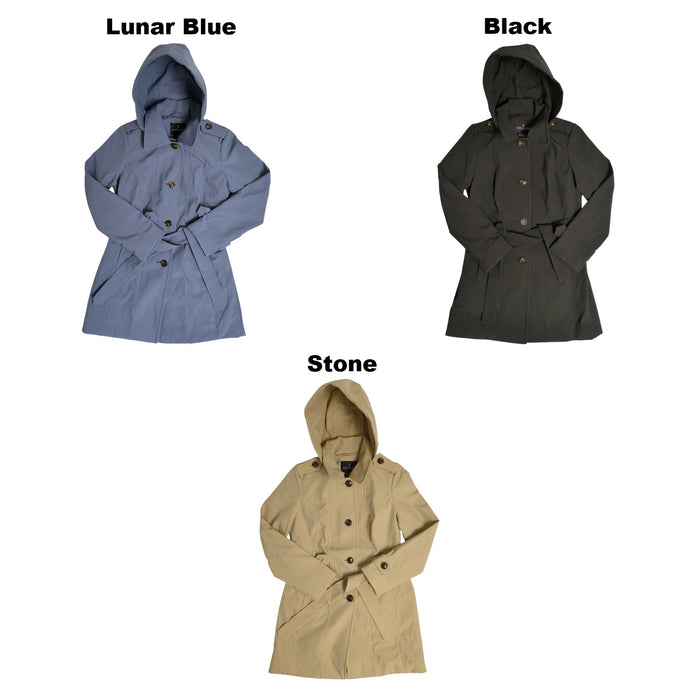 London Fog Women's Single Breasted Trench Coat with Removable Hood