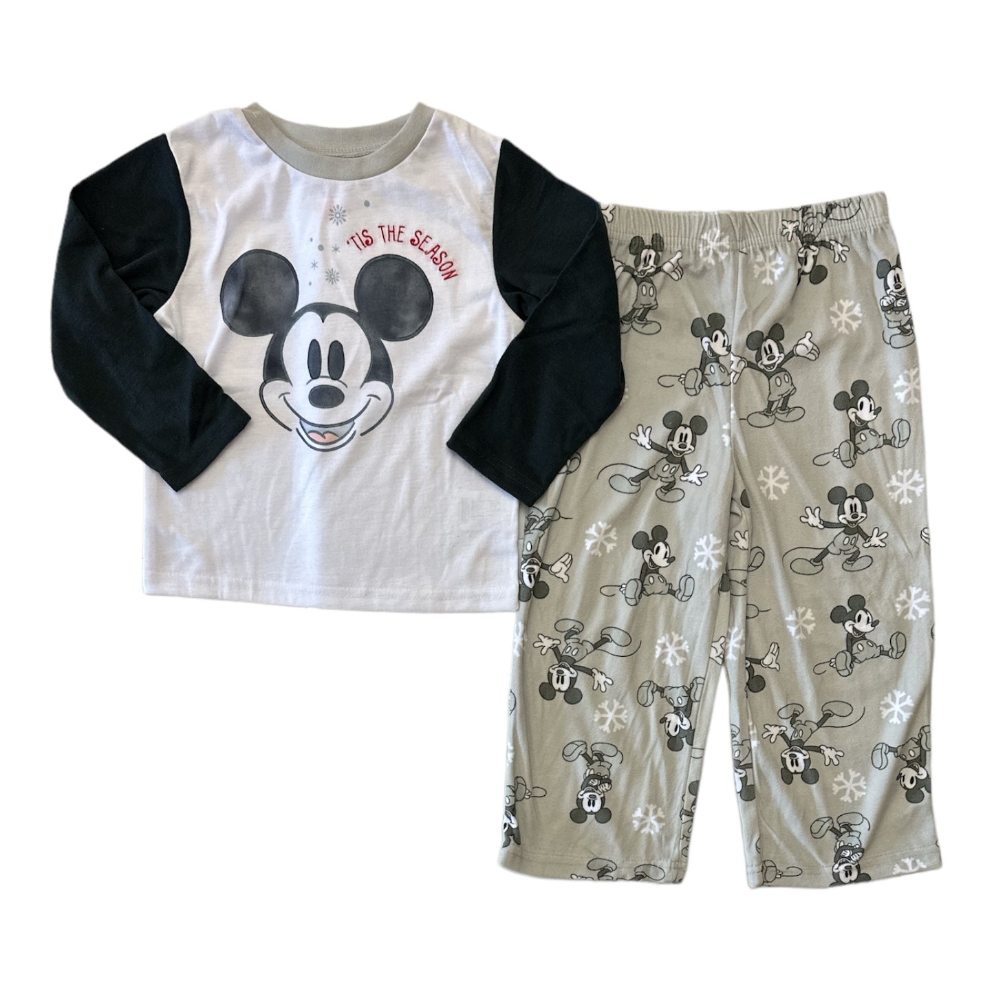 Disney Mickey Mouse Kid's Unisex 2 Piece Long Sleeve and Pant Pajama Set