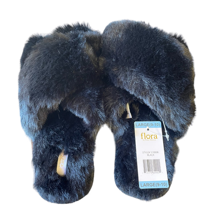 Flora Nikrooz Women's Soft & Comfortable Faux Fur Crossband Slipper