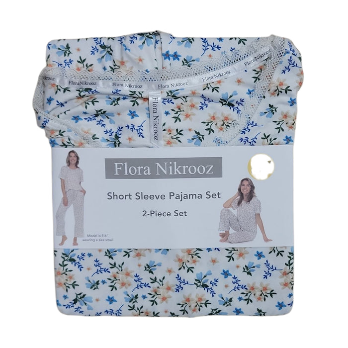 Flora Nikrooz 2-Piece Relaxed Fit Short Sleeve Pajama Set
