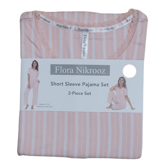 Flora Nikrooz 2-Piece Relaxed Fit Short Sleeve Pajama Set