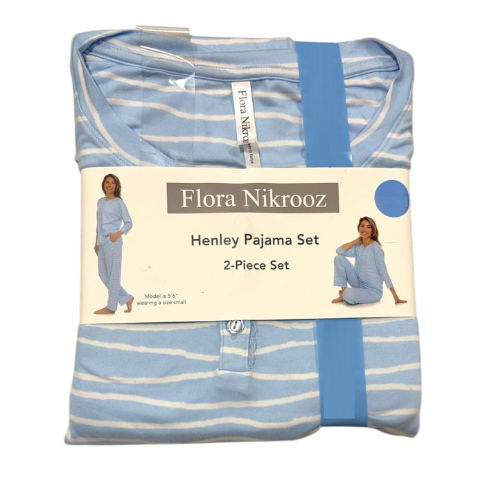 Flora Nikrooz Relaxed Fit 3/4 Sleeve Henley Pajama Set, 2 Piece