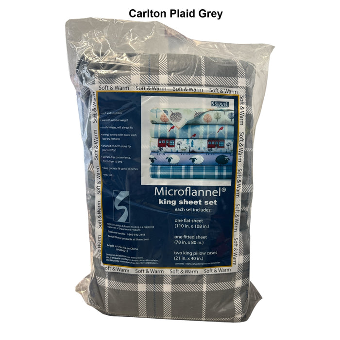 Shavel Soft & Luxuriously Warm Brushed Micro Flannel Sheet Set, King Size