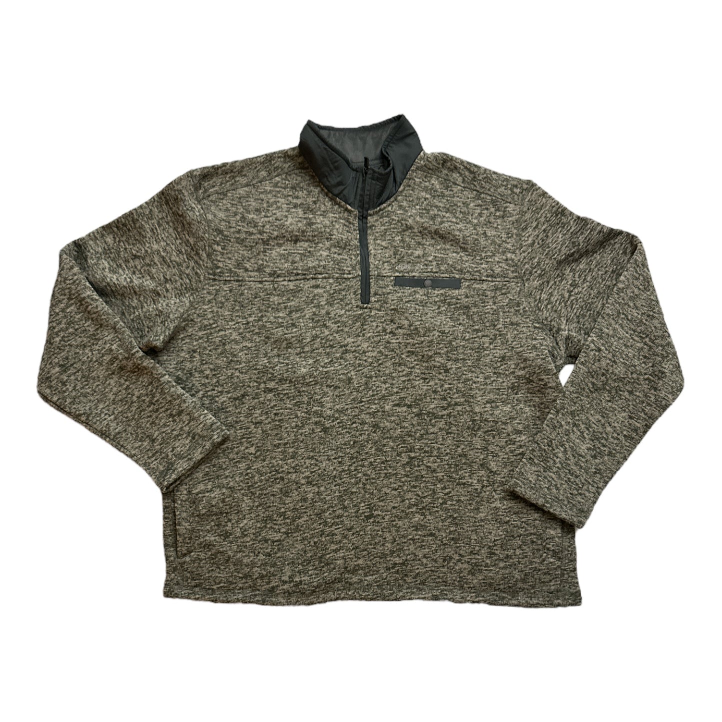 Eddie Bauer Men's Snap Button Chest Pocket  1/4 Zip Sweater Fleece Pullover
