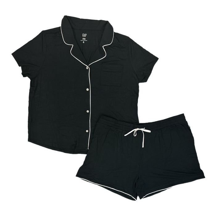 GAP Women's 2-Piece Short Sleeve Notch Collar Top & Short Sleep Set